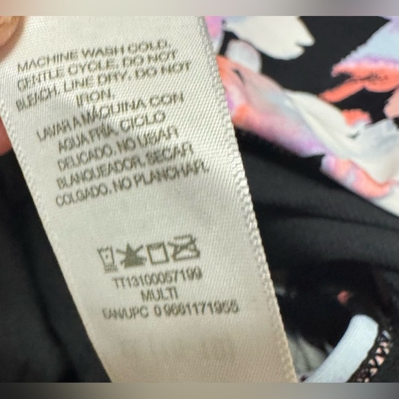 Time and Tru Floral One Piece Swimsuit - Black, Pink, Orange size XL - Picture 6 of 6